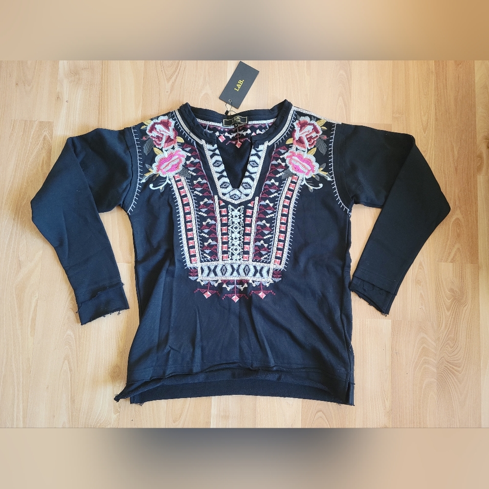L&B Lucky and Blessed long sleeve top NWT size small